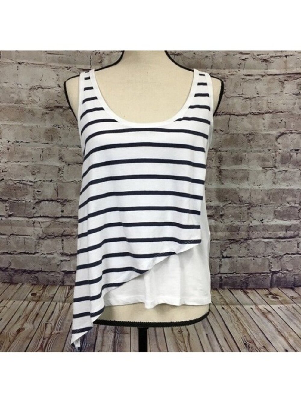 Zara White Navy Striped Nautical Sleeveless Top